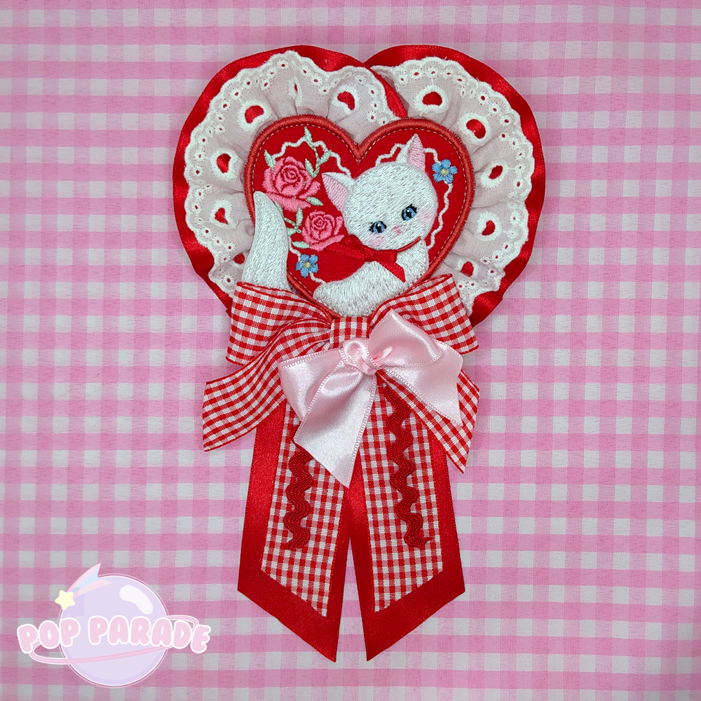 Cat Valentine ♡ Rosette 2Way Brooch (Red)