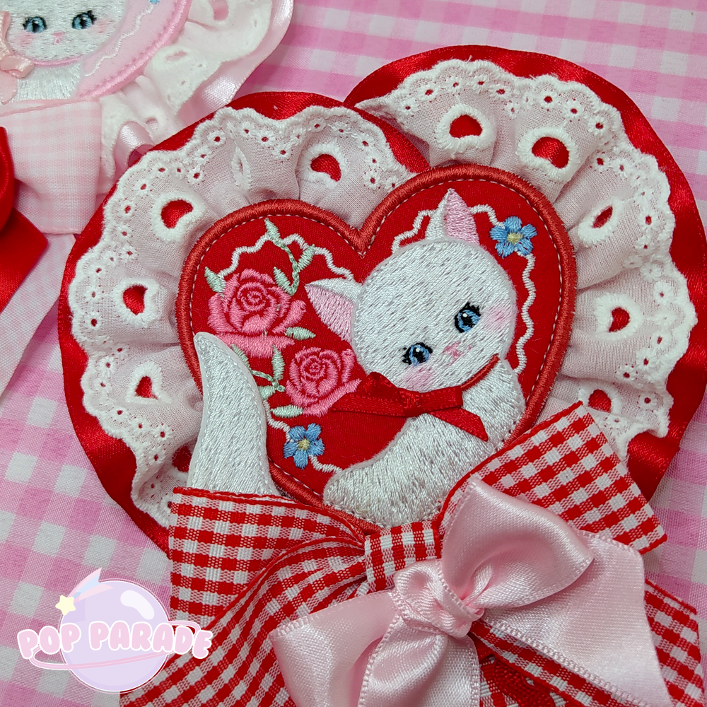 Cat Valentine ♡ Rosette 2Way Brooch (Red)