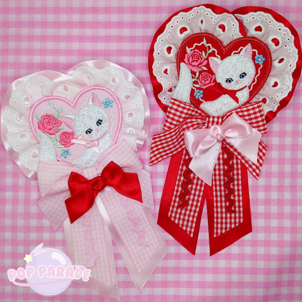 Cat Valentine ♡ Rosette 2Way Brooch (Red)