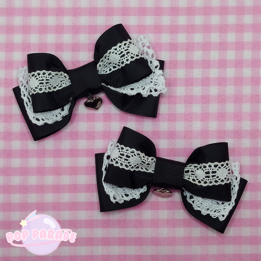 Lovely Lace ♡ Hair Clips (Black)