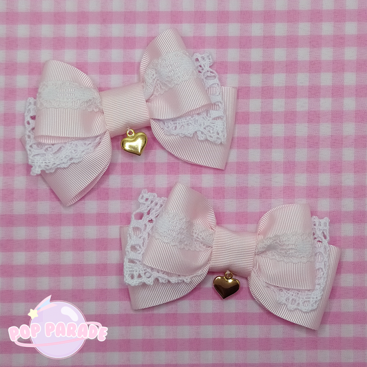 Lovely Lace ♡ Hair Clips (Pink)