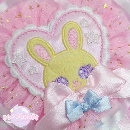 Happy Bunny ♡ Rosette 2Way Brooch (Pink)