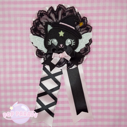 Witch Vanilla Cat ♡ Rosette 2Way Brooch (Pink)