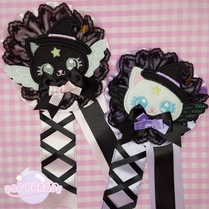 Witch Vanilla Cat ♡ Rosette 2Way Brooch (Pink)