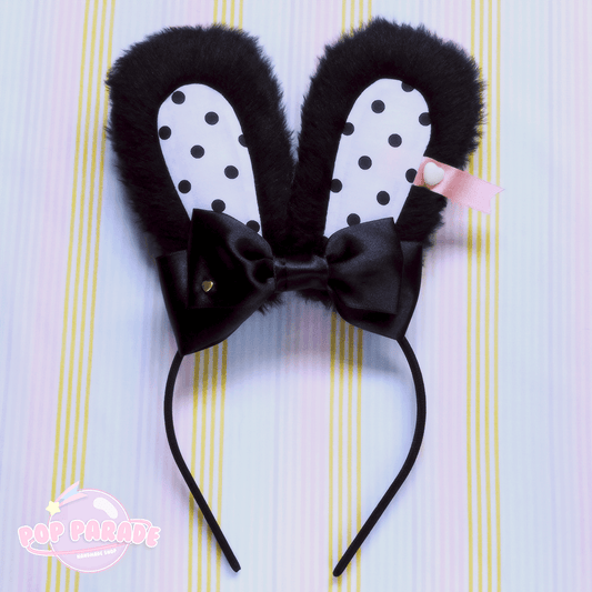 Cute Bunny Ears Headband - Black x White - ☆ POP PARADE ☆