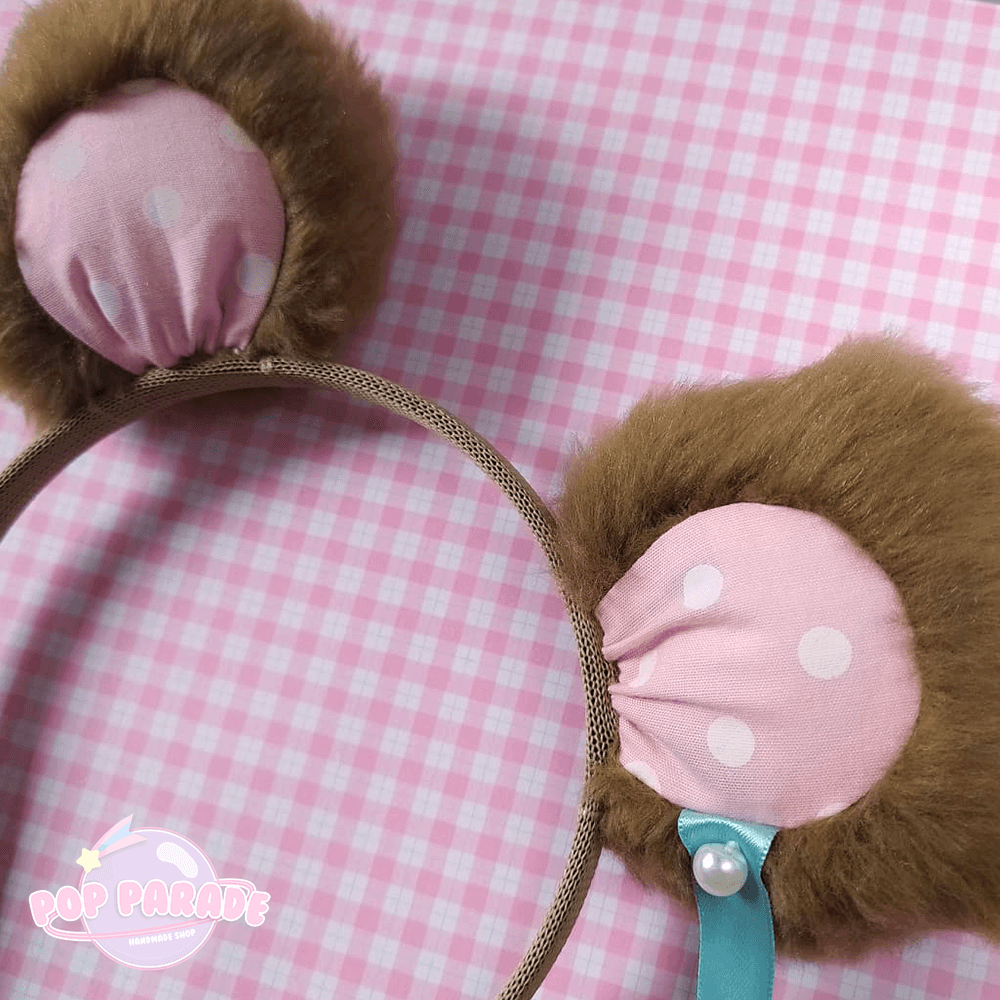 Cute Bear Ears Headband (Brown x Pink) - ☆ POP PARADE ☆