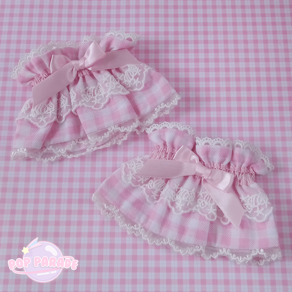 Candy Gingham ♡ Wristcuffs (Pink) - ☆ POP PARADE ☆