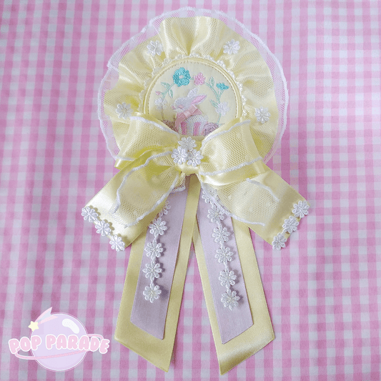 Bunny Tea Party ♡ Rosette 2Way Brooch (Yellow) - ☆ POP PARADE ☆