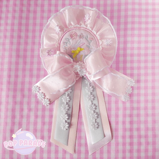 Bunny Tea Party ♡ Rosette 2Way Brooch (Pink) - ☆ POP PARADE ☆