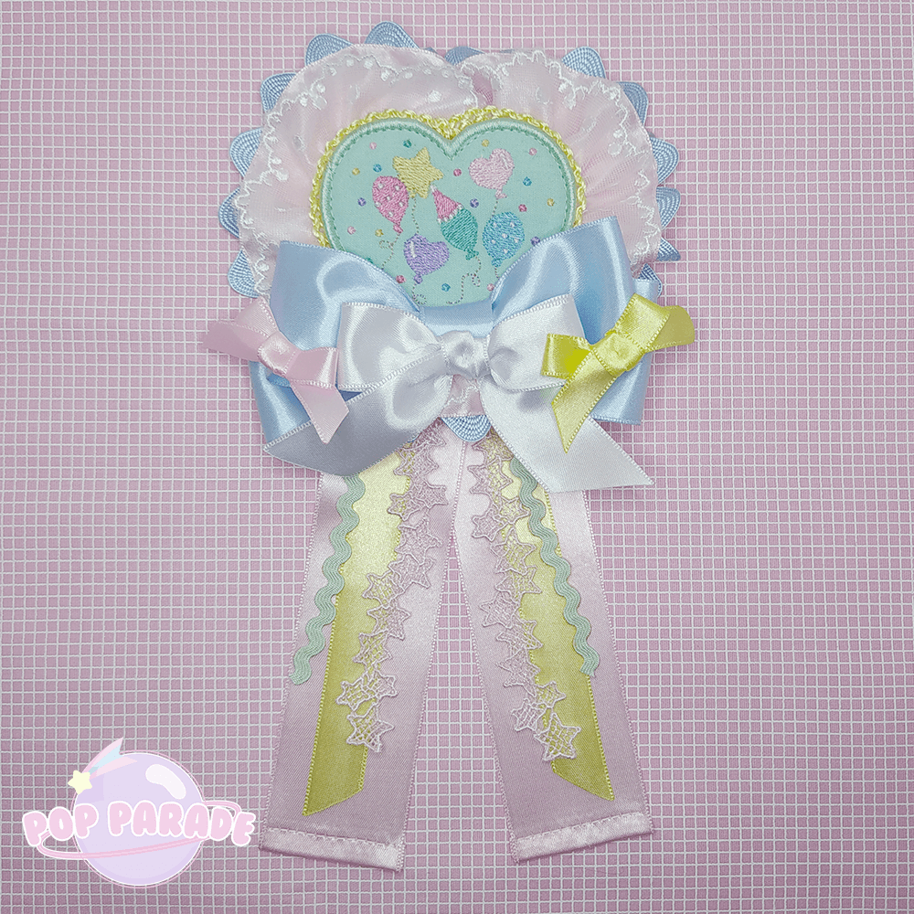 Heart Happy Balloon ♡ Rosette 2Way Brooch  (Mint) - ☆ POP PARADE ☆