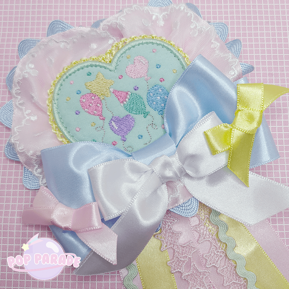 Heart Happy Balloon ♡ Rosette 2Way Brooch  (Mint) - ☆ POP PARADE ☆