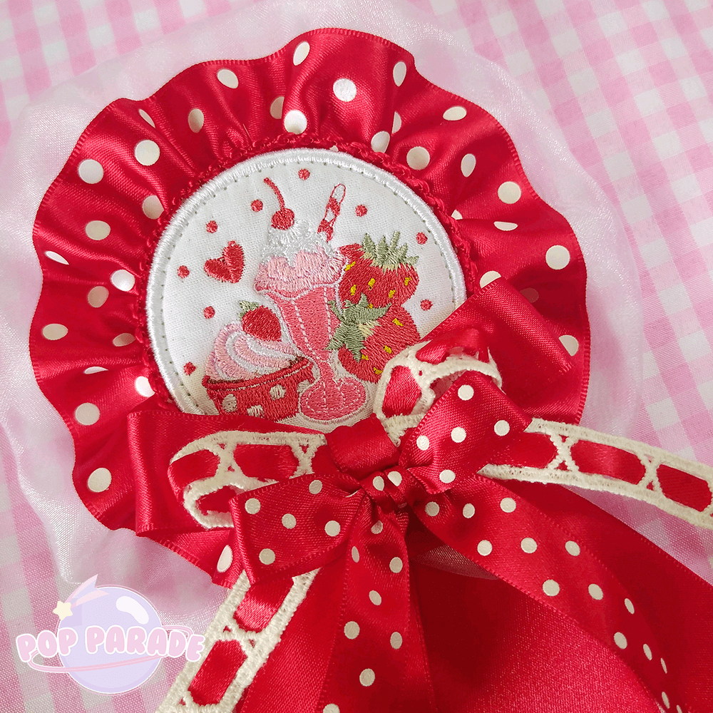 Strawberry Shake ♡ Rosette 2Way Brooch (White) - ☆ POP PARADE ☆