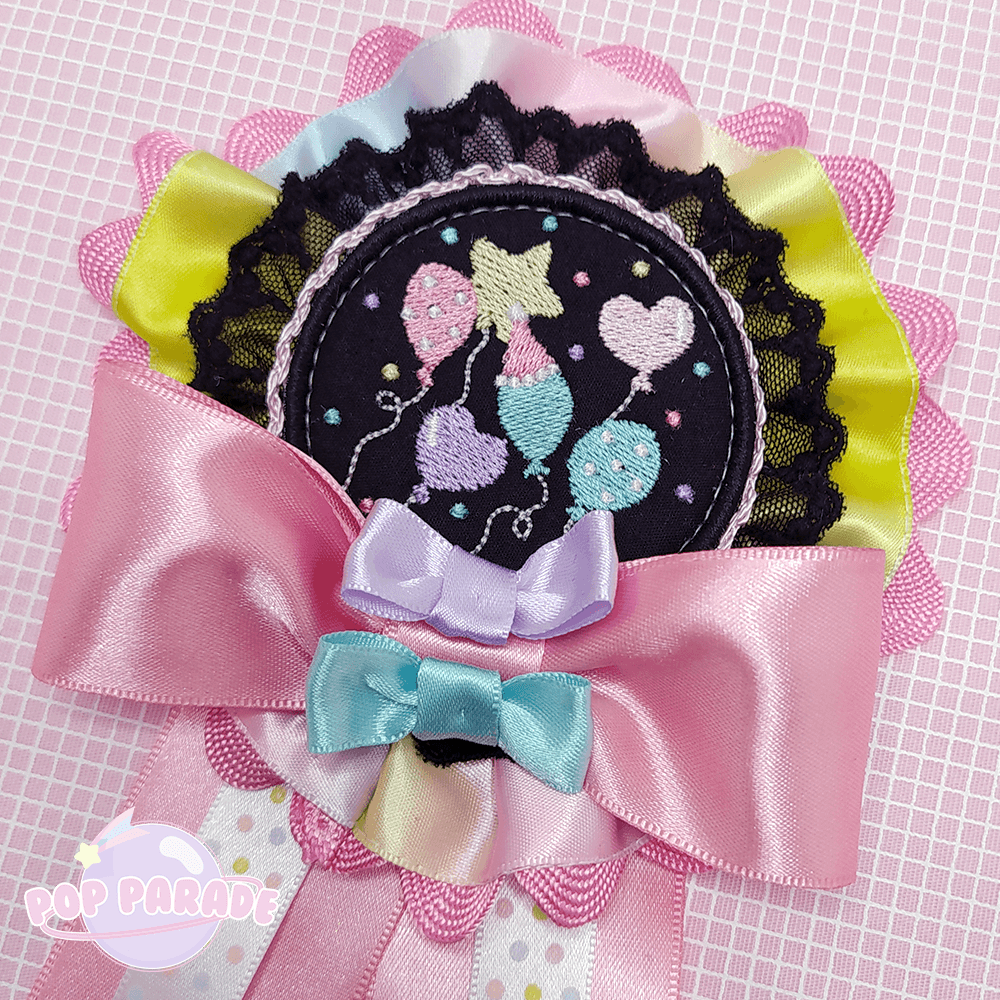 Happy Balloon ♡ Rosette 2Way Brooch (Black) - ☆ POP PARADE ☆