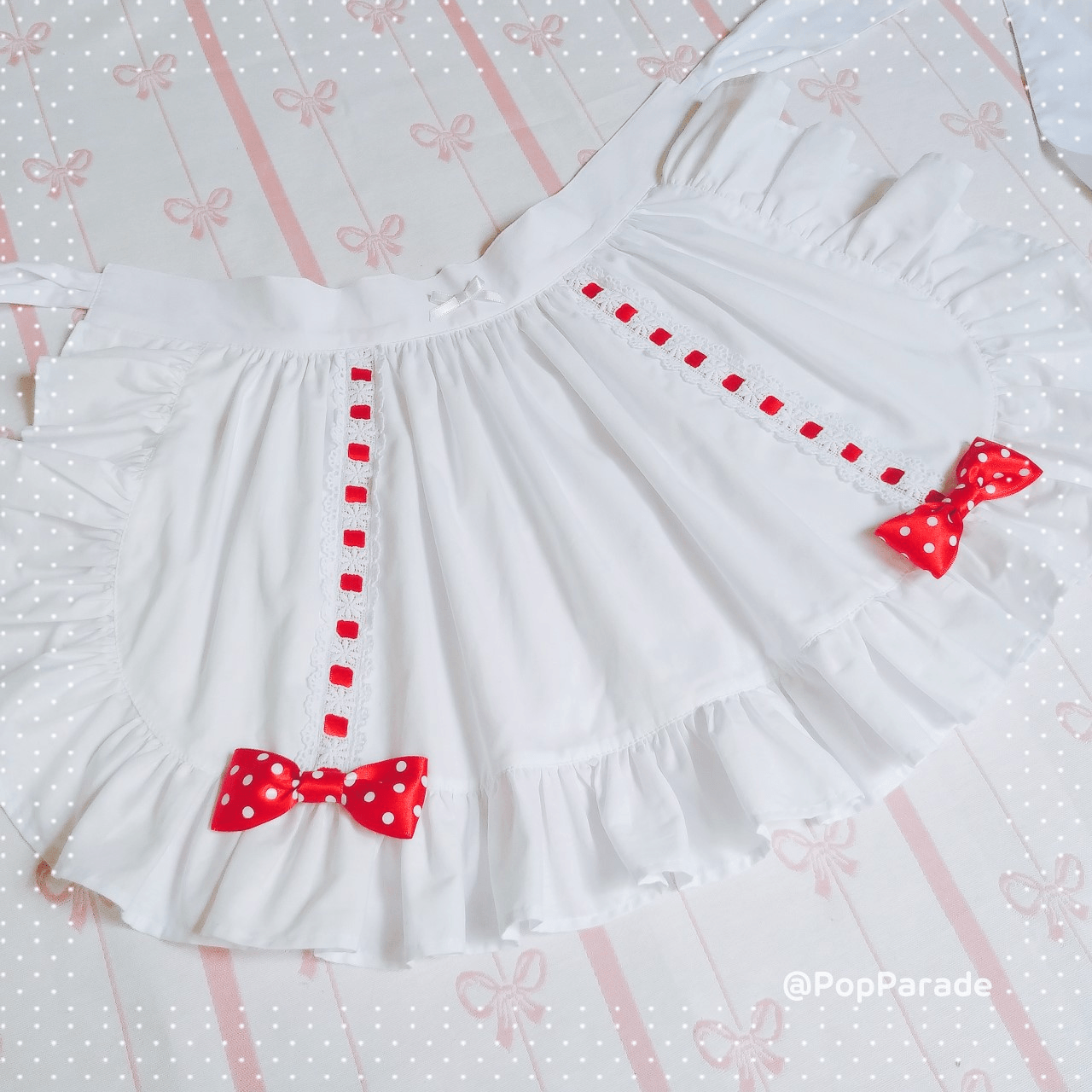 Dot Bow Apron ♡ White x Red - ☆ POP PARADE ☆