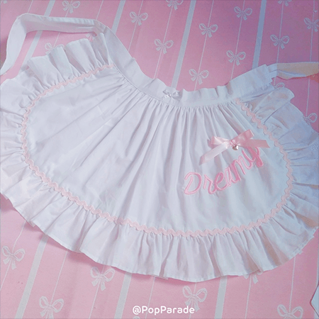 Dreamy Embroidery Apron   ♡ White x Pink - ☆ POP PARADE ☆