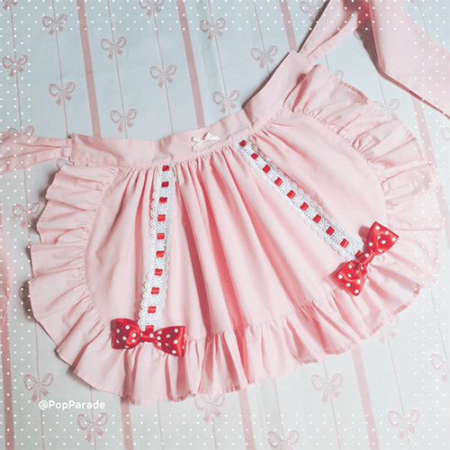 Dot Bow Apron ♡ Pink x Red - ☆ POP PARADE ☆