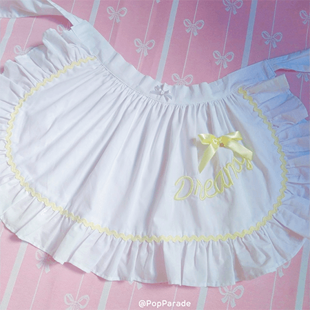 Dreamy Embroidery Apron  ♡ White x Yellow - ☆ POP PARADE ☆