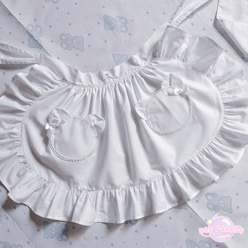 Bear Pocket Apron ♡ White - ☆ POP PARADE ☆