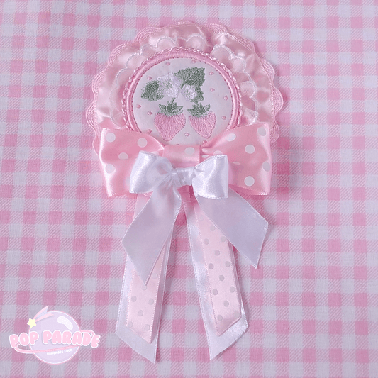 Polka Dot Strawberry ♡ Rosette 2Way Brooch (Pink) - ☆ POP PARADE ☆