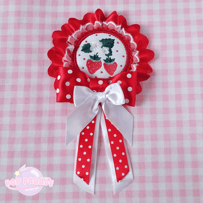 Polka Dot Strawberry ♡ Rosette 2Way Brooch (Red) - ☆ POP PARADE ☆