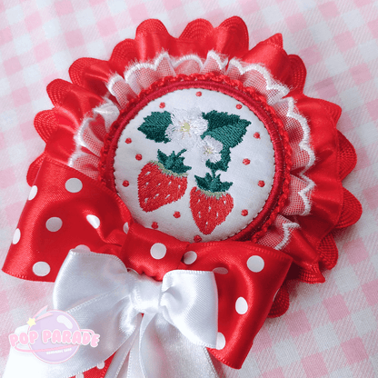 Polka Dot Strawberry ♡ Rosette 2Way Brooch (Red) - ☆ POP PARADE ☆