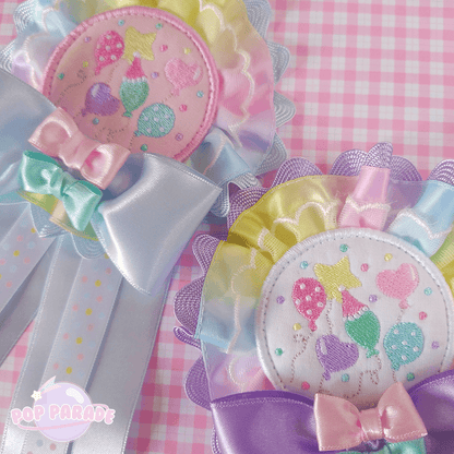 Happy Balloon ♡ Rosette 2Way Brooch (White) - ☆ POP PARADE ☆