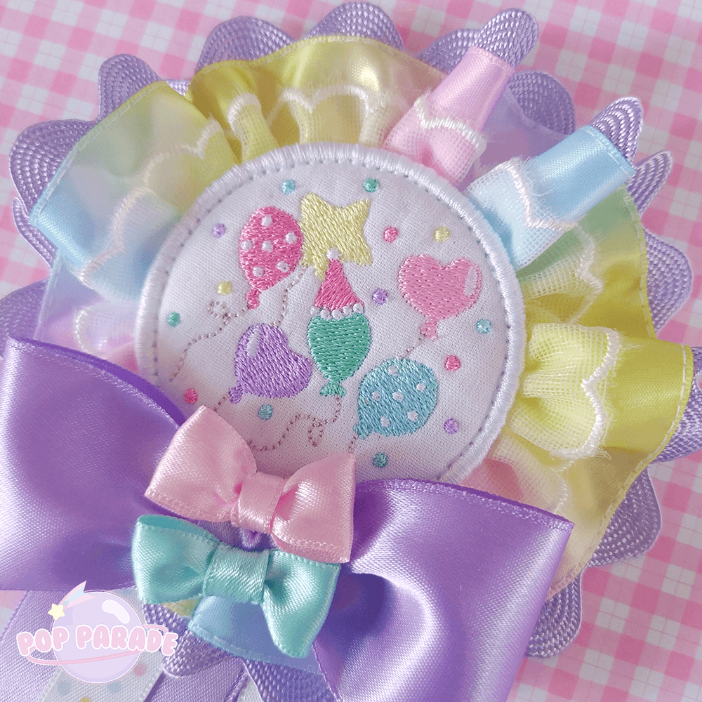 Happy Balloon ♡ Rosette 2Way Brooch (White) - ☆ POP PARADE ☆