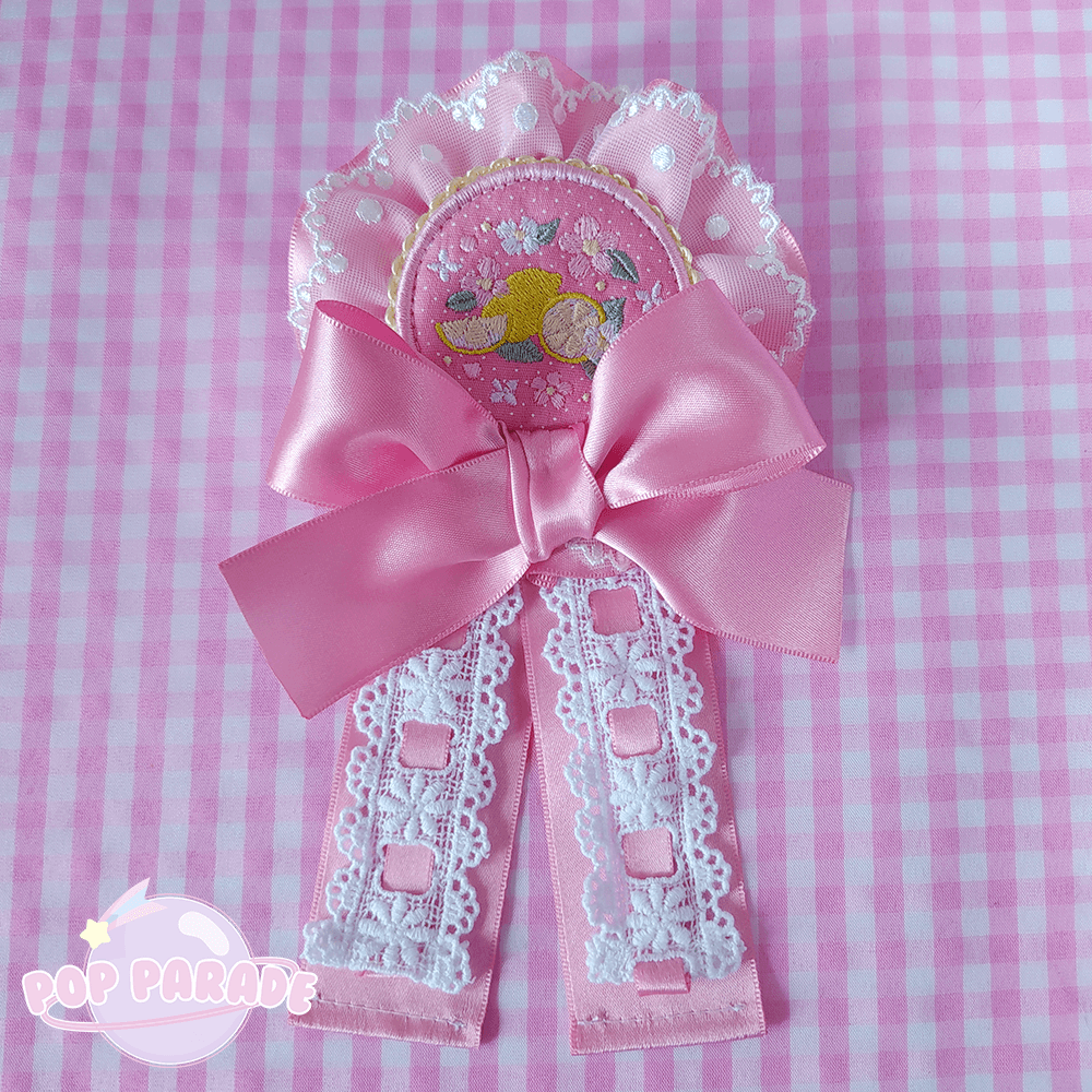 Fresh Lemon ♡ Rosette 2Way Brooch (Pink) - ☆ POP PARADE ☆