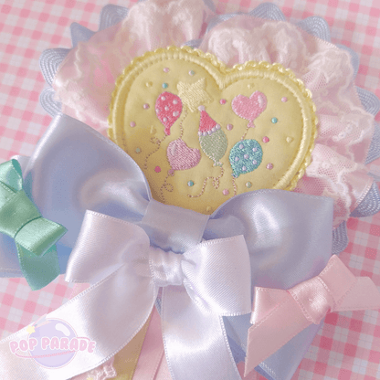 Heart Happy Balloon ♡ Rosette 2Way Brooch (Yellow) - ☆ POP PARADE ☆