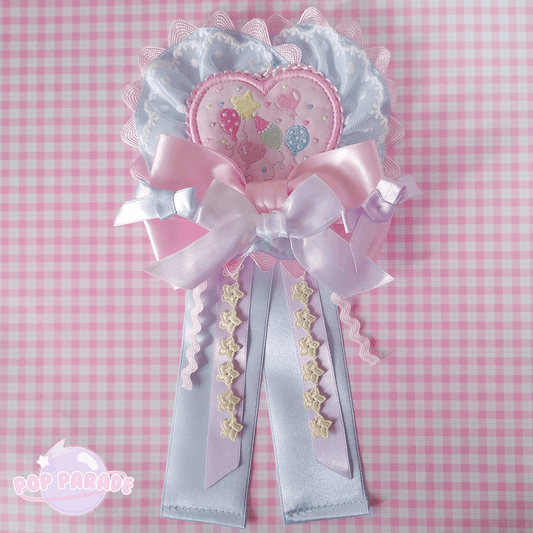Heart Happy Balloon ♡ Rosette 2Way Brooch  (Pink) - ☆ POP PARADE ☆
