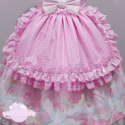 Gingham Frilly Apron ♡ Pink - ☆ POP PARADE ☆