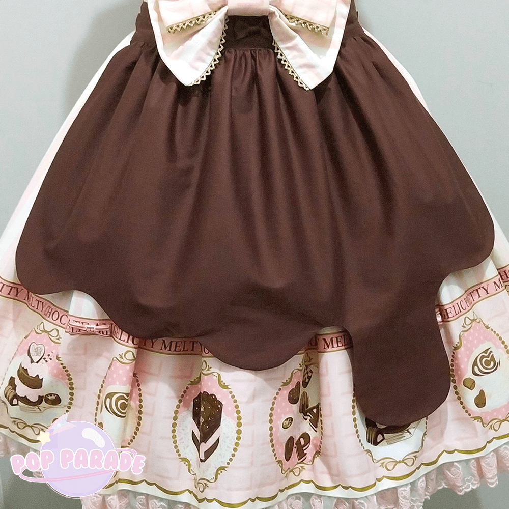 Choco Drip Apron ♡ Brown - ☆ POP PARADE ☆