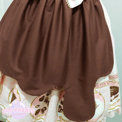 Choco Drip Apron ♡ Brown - ☆ POP PARADE ☆