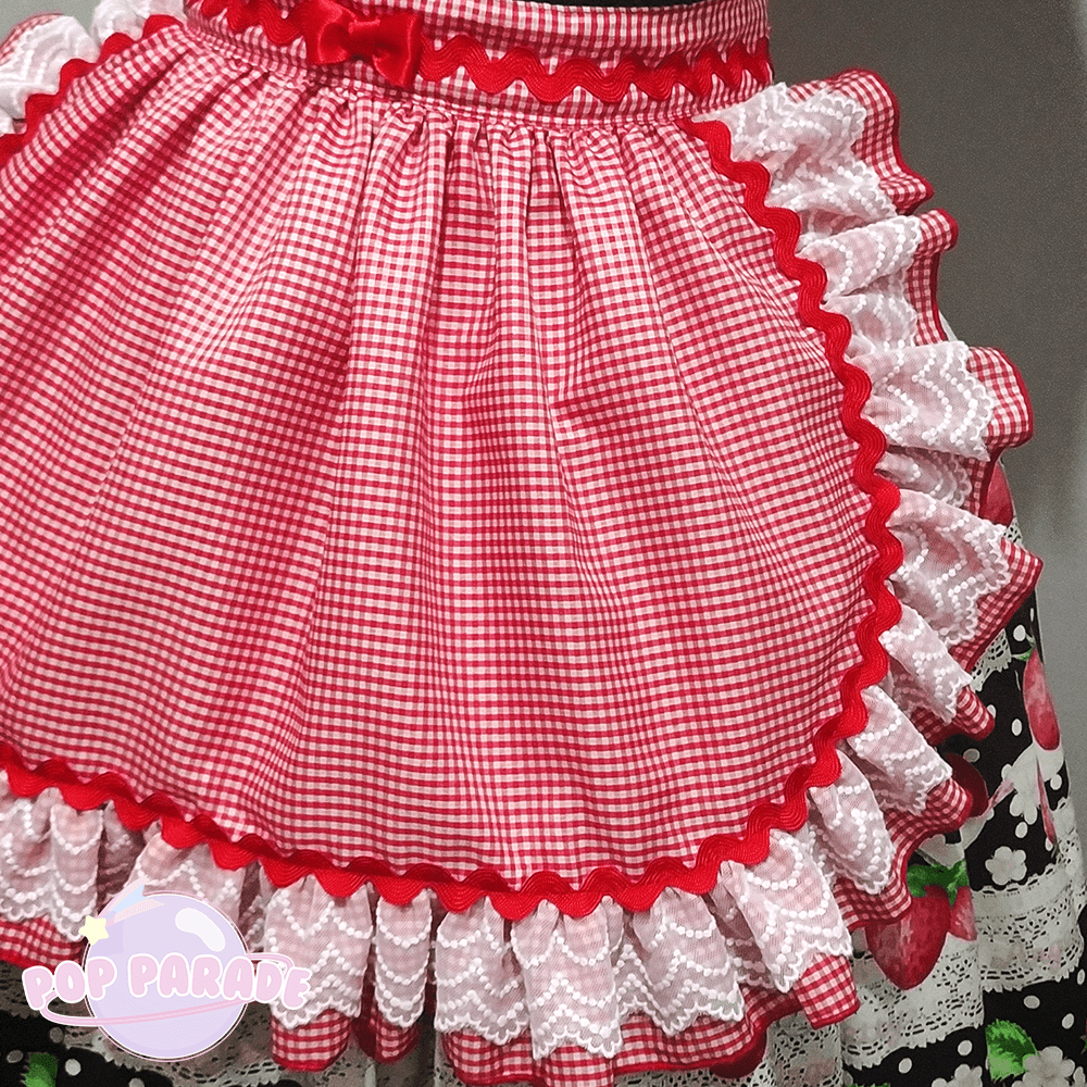 Gingham Frilly Apron ♡ Red - ☆ POP PARADE ☆