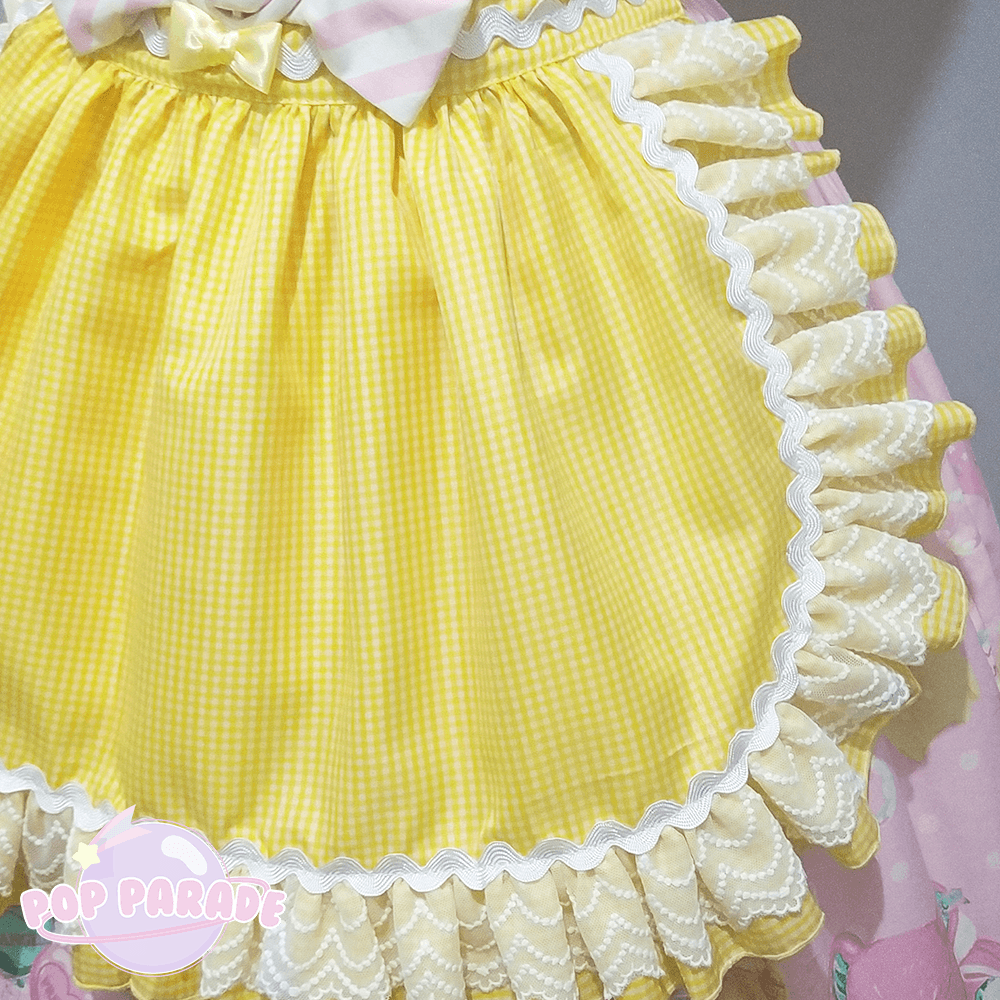 Gingham Frilly Apron ♡ Yellow - ☆ POP PARADE ☆