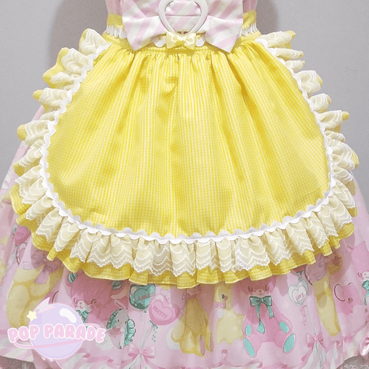 Gingham Frilly Apron ♡ Yellow - ☆ POP PARADE ☆