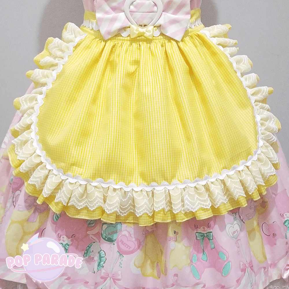 Gingham Frilly Apron ♡ Yellow - ☆ POP PARADE ☆