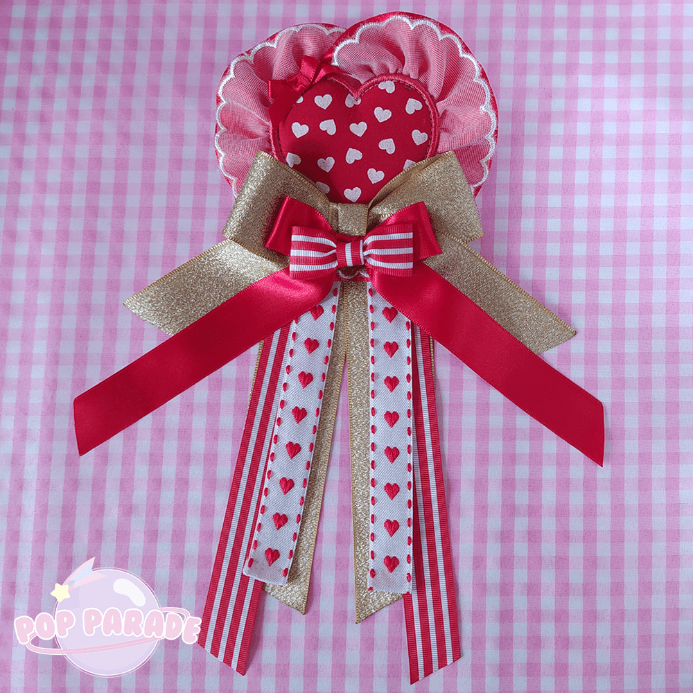 Valentine Heart ♡ Rosette 2Way Brooch (Red) - ☆ POP PARADE ☆