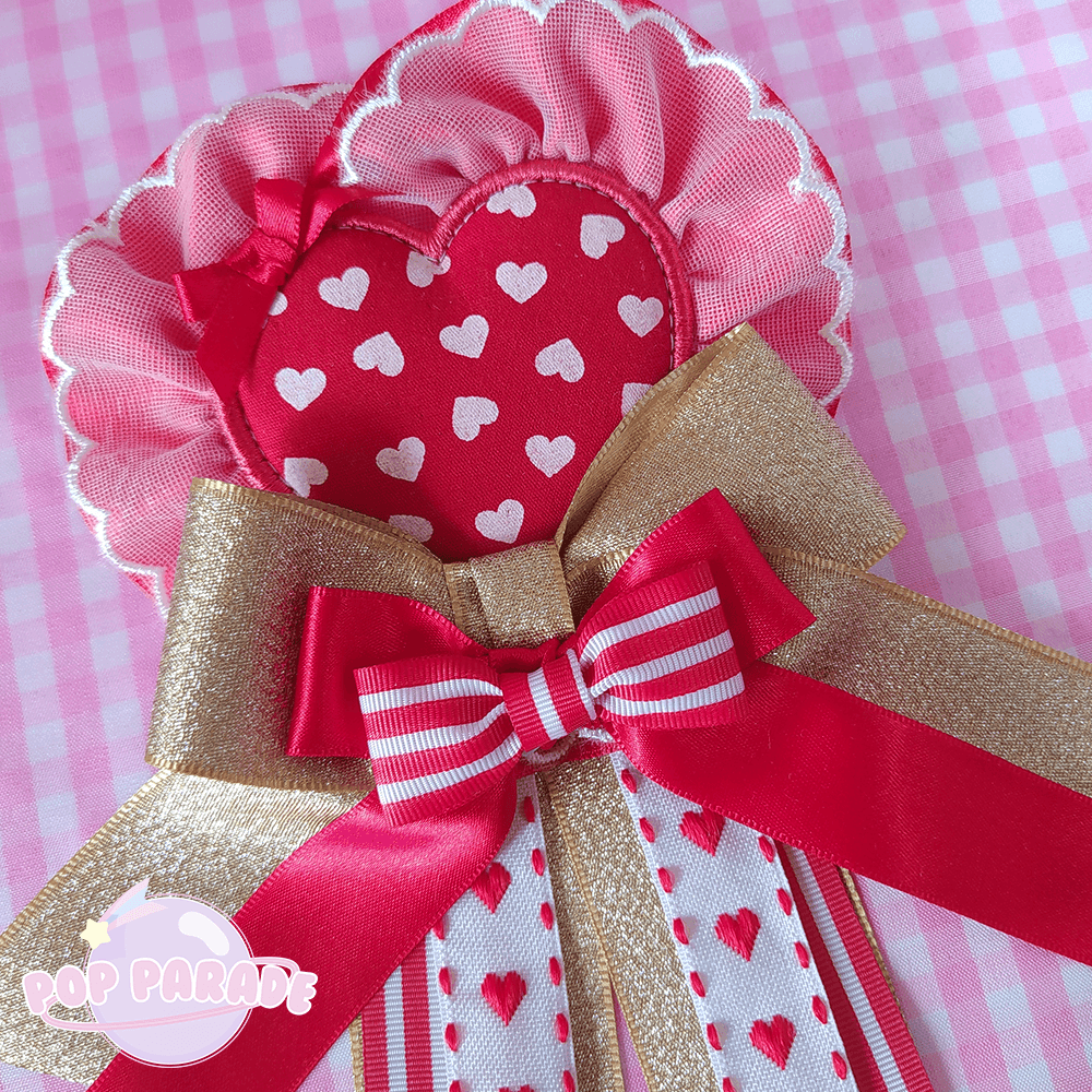 Valentine Heart ♡ Rosette 2Way Brooch (Red) - ☆ POP PARADE ☆