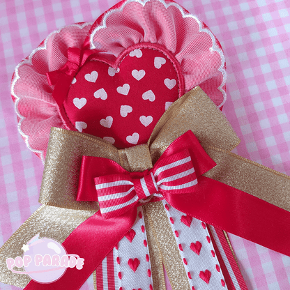 Valentine Heart ♡ Rosette 2Way Brooch (Red) - ☆ POP PARADE ☆