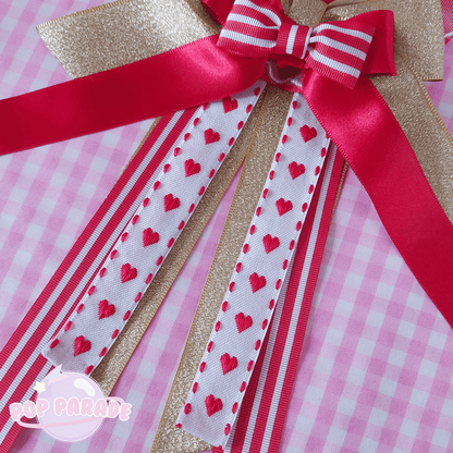 Valentine Heart ♡ Rosette 2Way Brooch (Red) - ☆ POP PARADE ☆