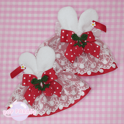 Strawberry Bunny ♡ Wristcuffs (Red) - ☆ POP PARADE ☆