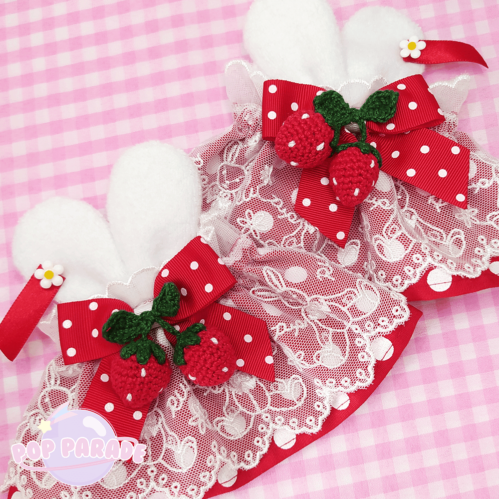 Strawberry Bunny ♡ Wristcuffs (Red) - ☆ POP PARADE ☆