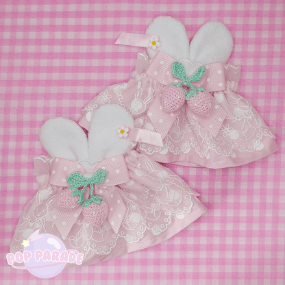 Strawberry Bunny ♡ Wristcuffs (Pink) - ☆ POP PARADE ☆