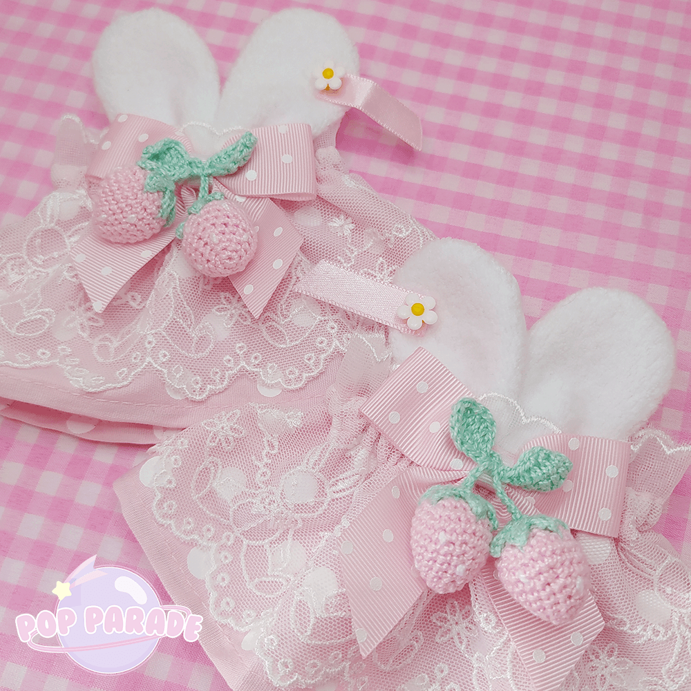 Strawberry Bunny ♡ Wristcuffs (Pink) - ☆ POP PARADE ☆