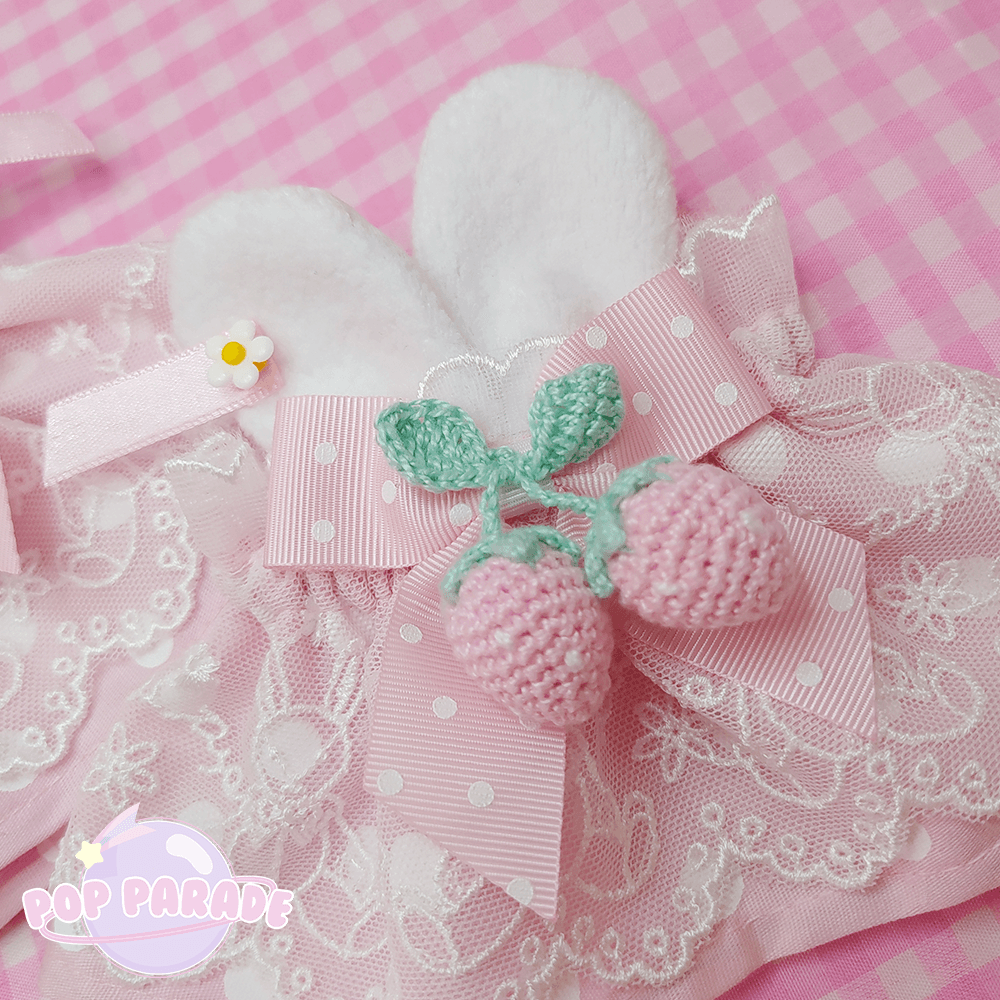Strawberry Bunny ♡ Wristcuffs (Pink) - ☆ POP PARADE ☆