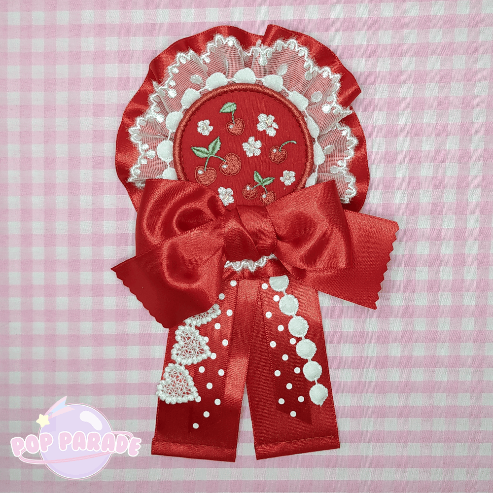 Fresh Cherry ♡ Rosette 2Way Brooch (Red) - ☆ POP PARADE ☆