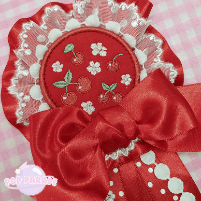 Fresh Cherry ♡ Rosette 2Way Brooch (Red) - ☆ POP PARADE ☆