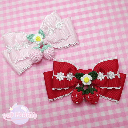 Ribbon Berry ♡ Hair Clip (Pink) - ☆ POP PARADE ☆